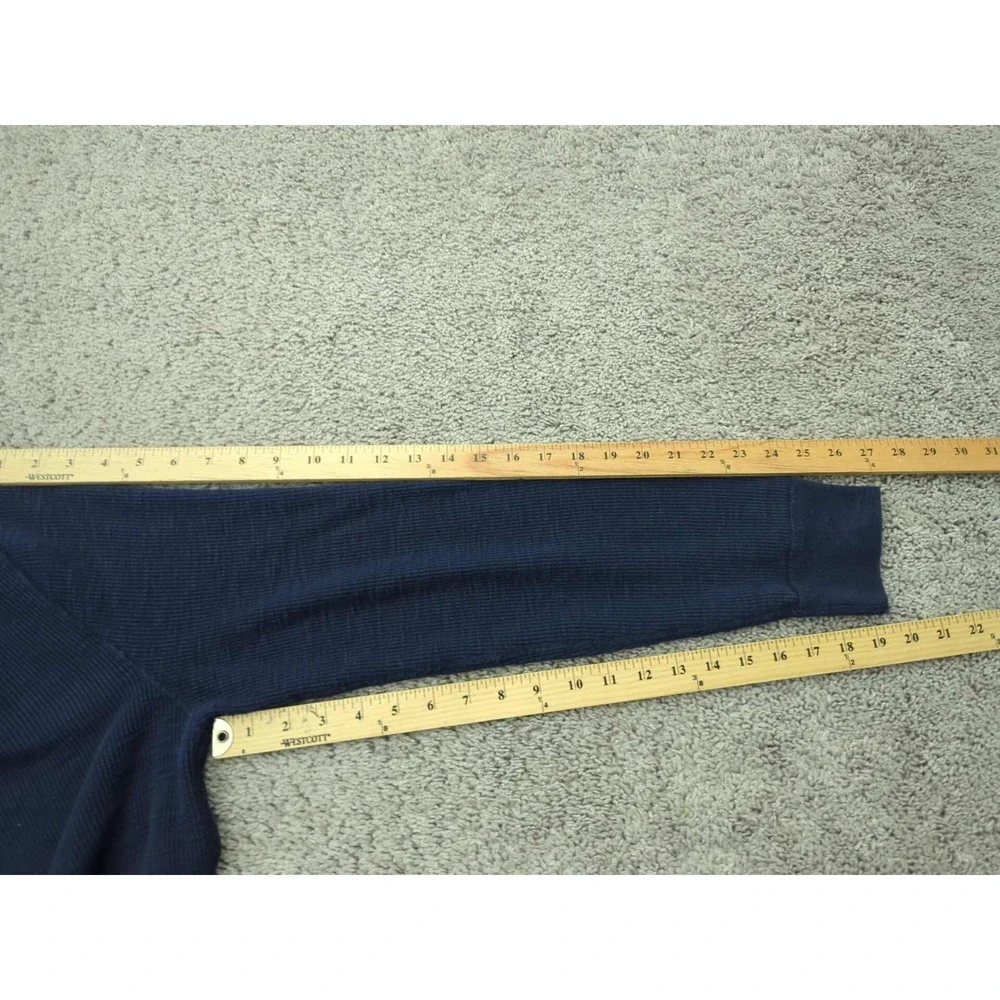 J Crew Sweater Mens Large‎ Blue Pullover Henley Long Sleeve Broken-in Slim Knit
